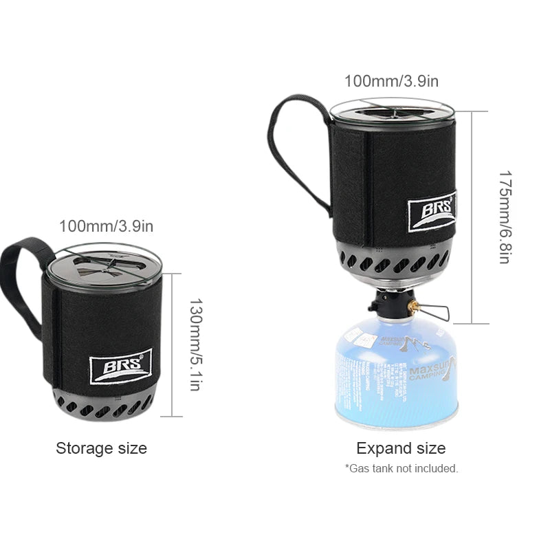 BRS-61 Jet Boiler Campingkocher-Set – Ultraleichtes einteiliges Kochset mit Wärmesammelsystem für Outdoor und Rucksackreisen