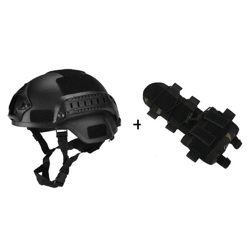 MICH2000 Airsoft MH Tactical Helm – Militärhelm mit Batterietasche für Airsoft, Jagd und Sicherheit