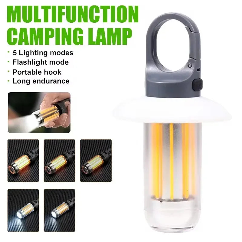 Campinglamp – Lichtgewicht Handlamp met 5 Verlichtingsmodi en USB-oplaadbaar