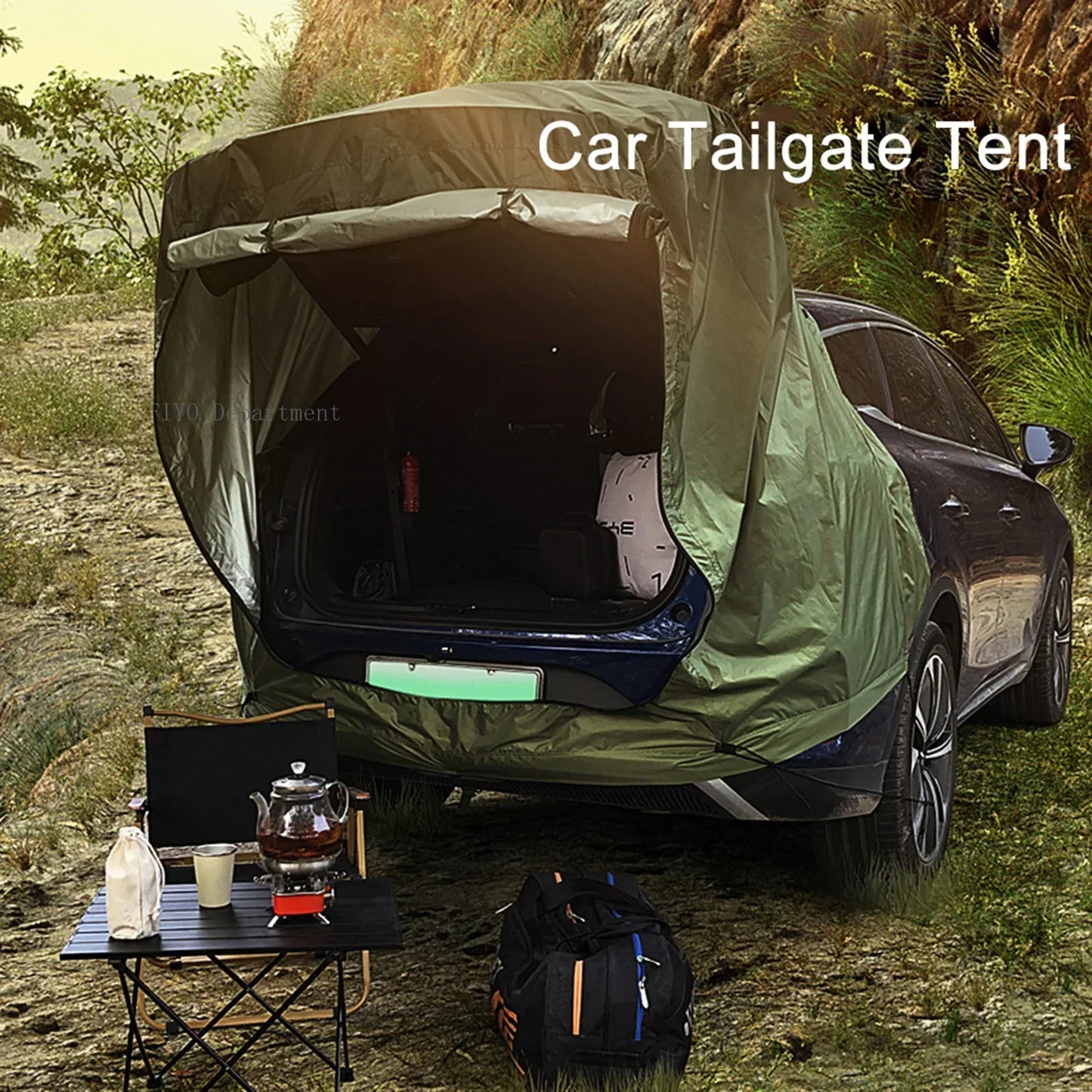 SUV Tent met Luifel – Ruime Auto Achterklep Tent | Waterdicht & Scheurbestendig | Perfect voor Kamperen & Outdoor Avonturen