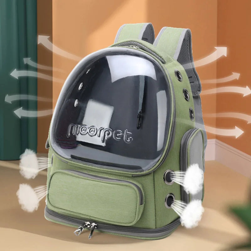 Transparante Kattenrugzak – Ademende Huisdierdrager voor Katten & Kleine Honden – Draagtas voor Reizen & Outdoor Gebruik