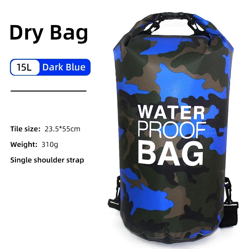 30L / 15L Waterdichte Dry Bags met Wet Scheidingsvak - Rugzak voor Kajakken, Varen, Zwemmen, en Outdoor Sporten