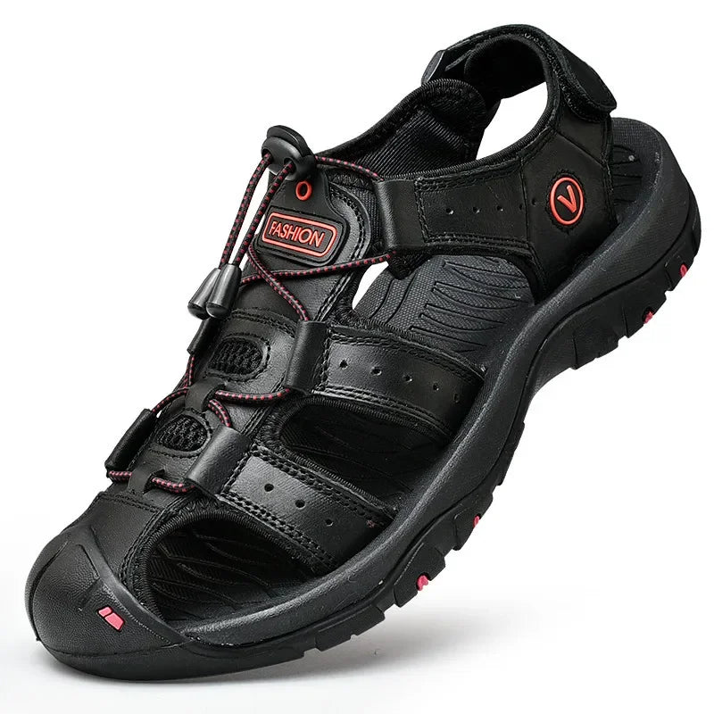 Zomerse Herensandalen – Kunstleren Casual Outdoor Sandalen met Elastische Band, Romeinse Stijl, Maat 38-48