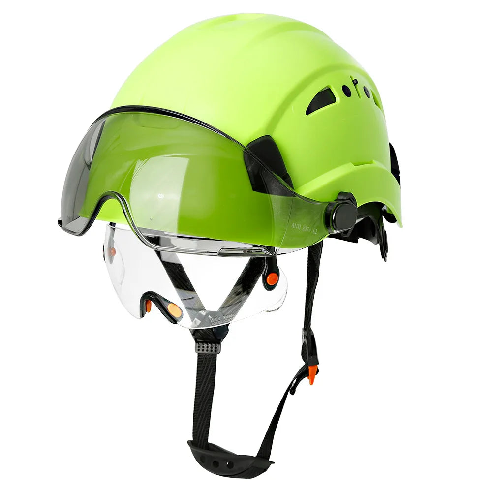 Schutzhelm aus Kohlefaser – Doppelvisier, CE- und KC-zertifiziert, ABS-Schutzhelm für Bau und Rettung