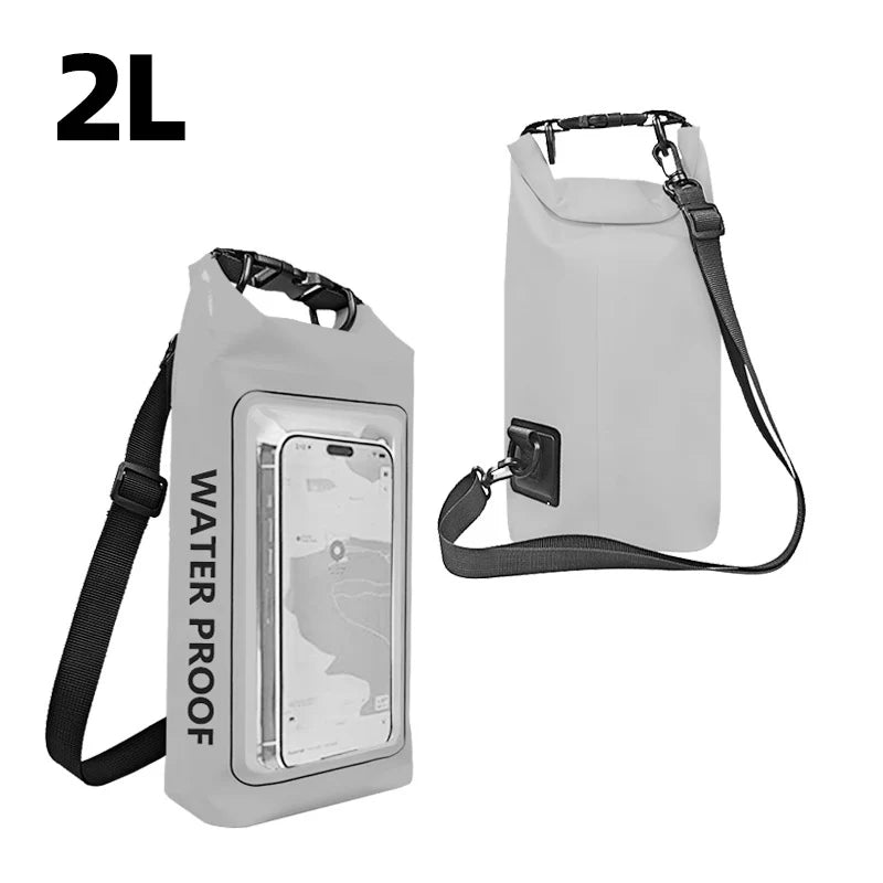 2L Droogzak met Touchscreen – Waterdichte Tas voor Trekking, Raften, Surfen & Kajak – Outdoor Sporttassen Campinguitrusting