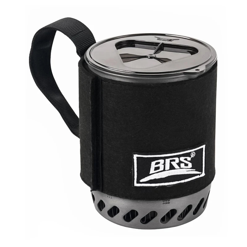 BRS-61 Jet Boiler Campingkocher-Set – Ultraleichtes einteiliges Kochset mit Wärmesammelsystem für Outdoor und Rucksackreisen