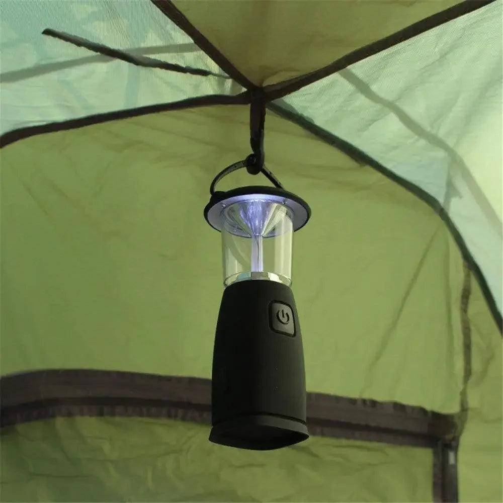 6 LED Solar- en Dynamo-aangedreven Campinglamp - Draagbare Outdoor Lantaarn voor Kamperen en Survival