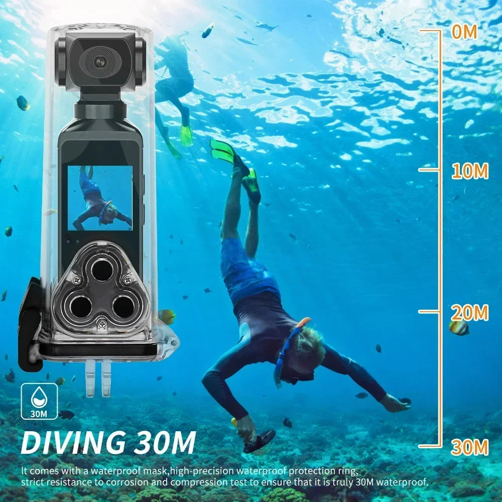 4K Ultra HD Pocket Action Camera - 270° Rotatable Vlog Wifi Mini Sports Camera with Waterproof Housing