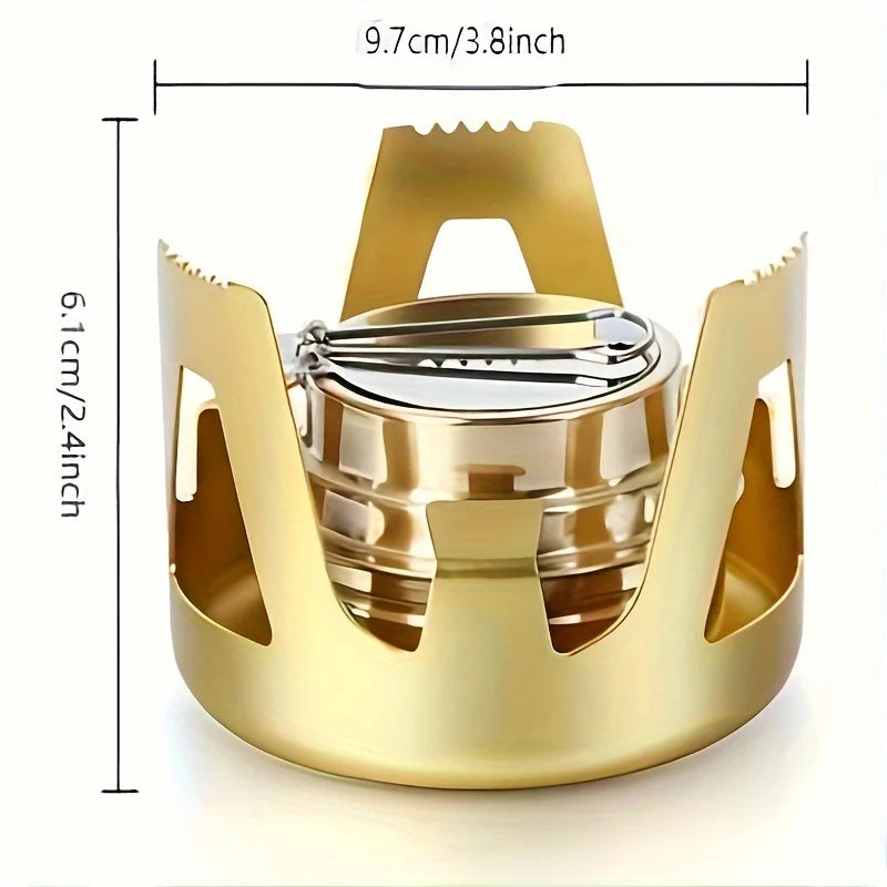 Portable Mini Alcohol Burner - Suitable for Camping, Picnics, BBQ and Fishing - Adjustable Flame