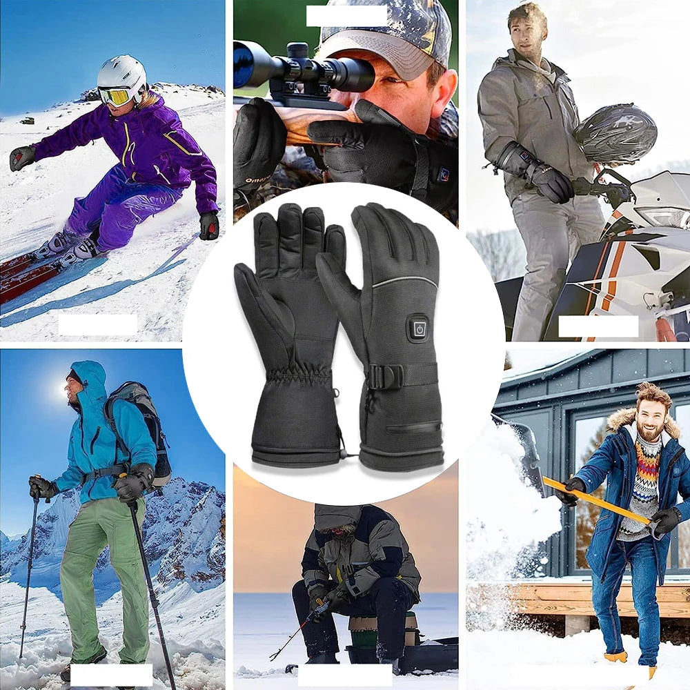 Beheizbare Motorradhandschuhe – wasserdichte Winterhandschuhe für Motorrad, Ski und Schneemobil mit Touchscreen und wiederaufladbarer Heizung