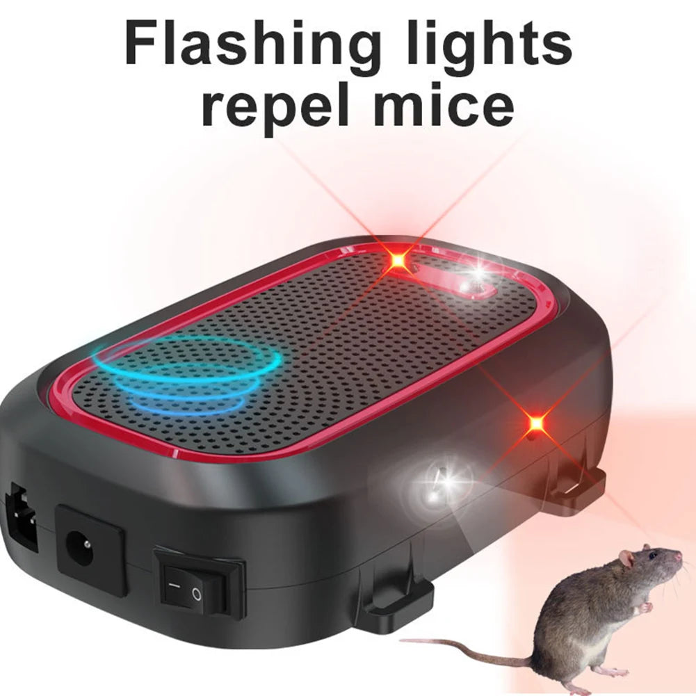 12V-24V Ultrasonic Muizen- en Ratten Repeller, Niet-Giftige Anti-Rat Repeller met Stroboscoop Lichten voor Auto en Binnengebruik