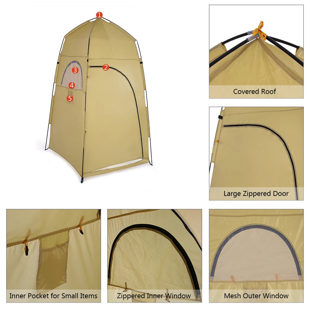 Draagbare Outdoor Douchetent – Privacy Tent voor Camping, Strand & Festival