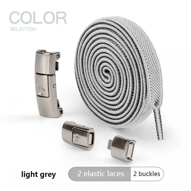 8 mm elastische Schnürsenkel zum Binden – flache Schnürsenkel mit Druckknopfverschluss für Turnschuhe und Freizeitschuhe