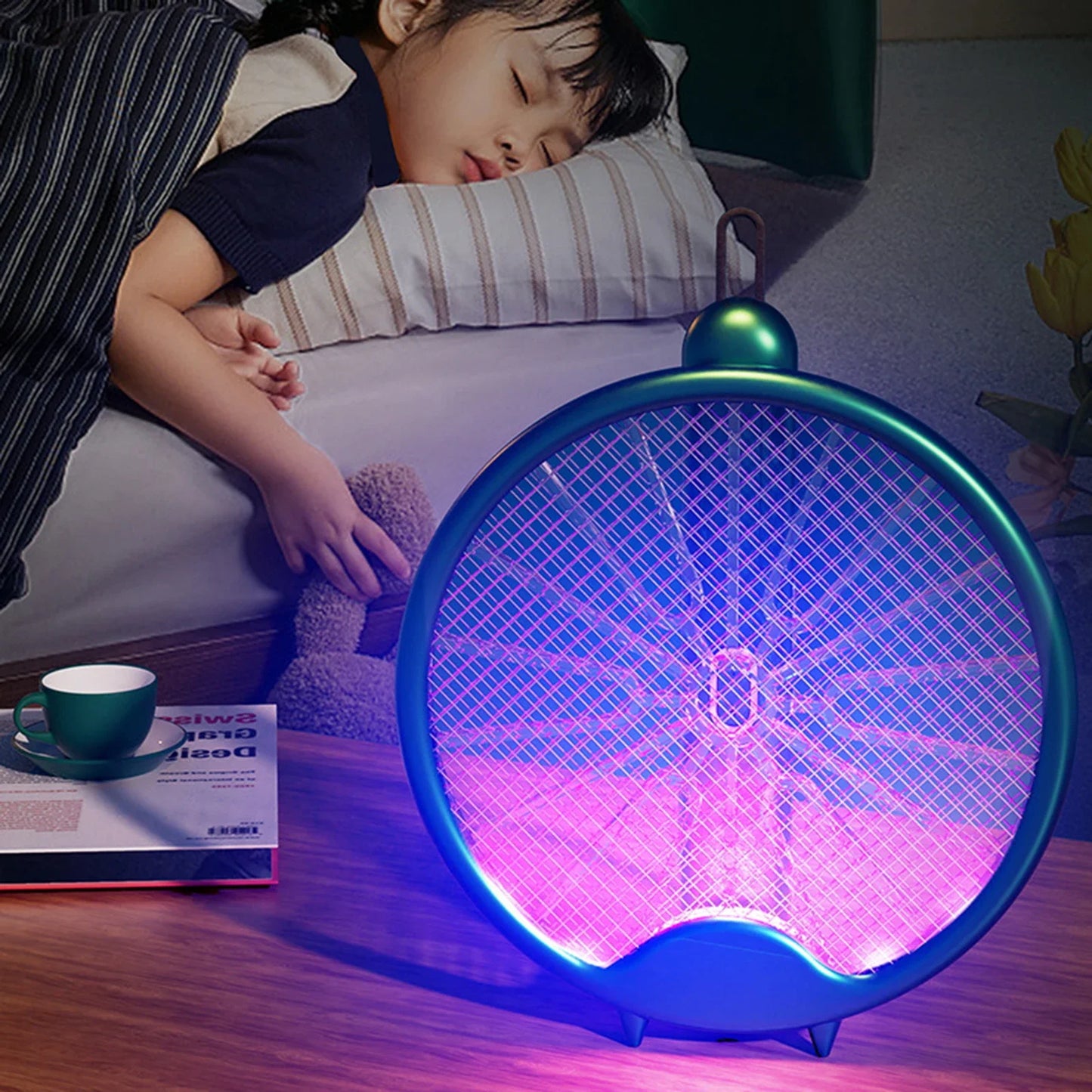 3000V Elektrisch Mosquito Racket, Oplaadbare Insecten Doder Lamp, Vouwbare Mosquito Killer Zapper, USB Oplaadbaar en Veilig voor Binnen en Buiten