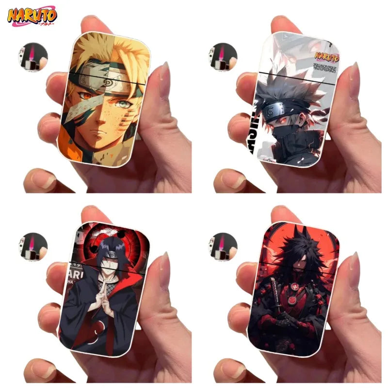 Naruto Anime Lichter – Creatieve Metalen Windproof Elektronische Aansteker met Roze Vlam, Perfect Cadeau voor Jongens en Fans