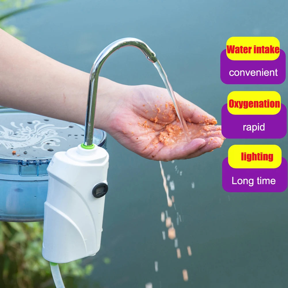 3-in-1-Handwasch- und Angelwerkzeug – Intelligente Sensor-Wasserpumpe mit Sauerstoffzufuhr, LED-Licht und 2600-mAh-Akku