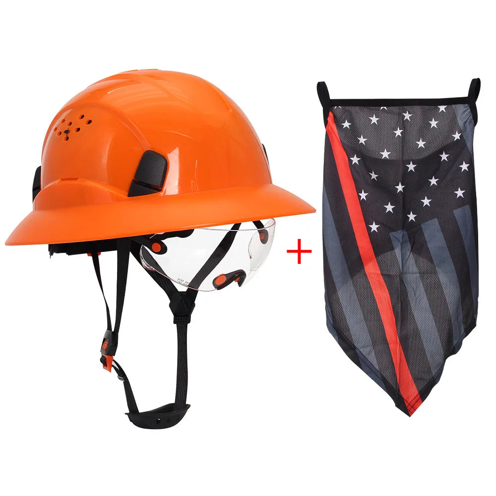CE-Schutzhelm aus Kohlefaser – Schutzhelm mit voller Krempe, integrierter Schutzbrille und dreieckigem Gesichtsschutz