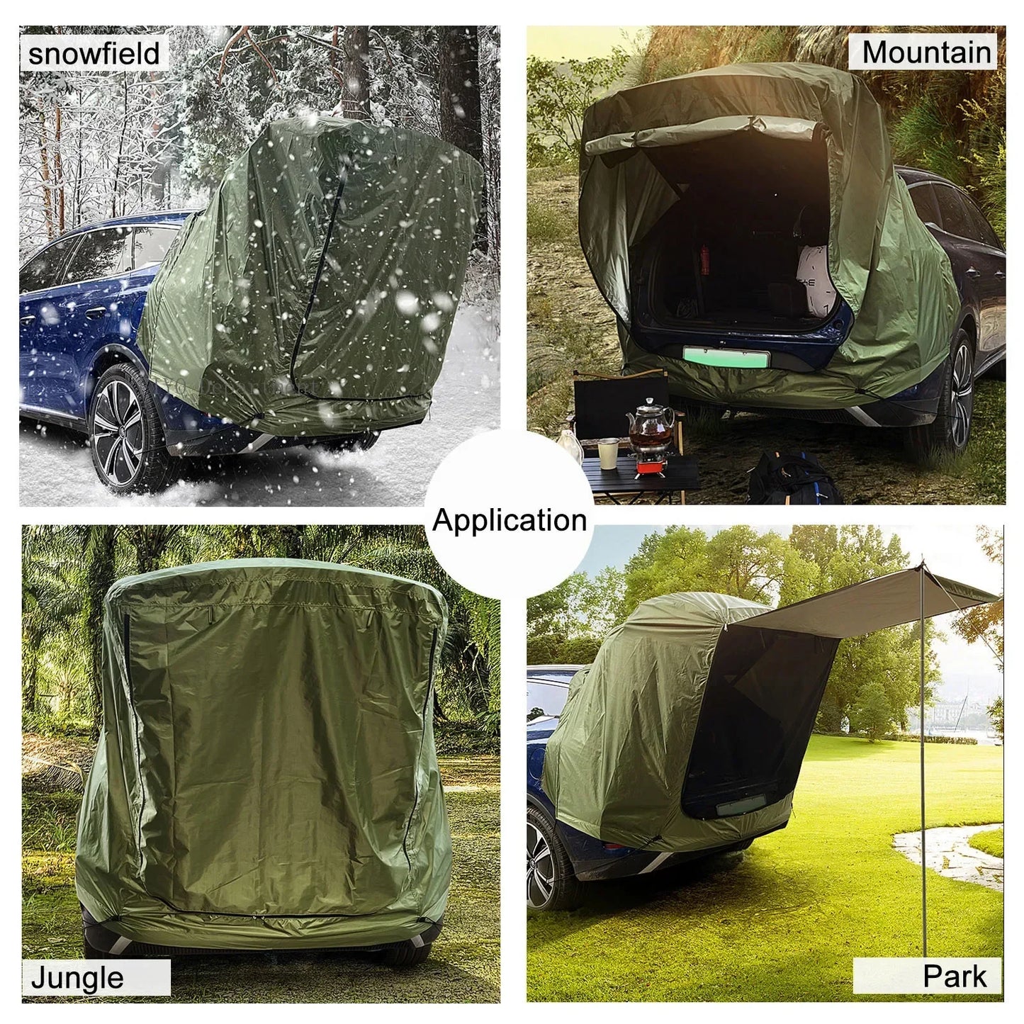 SUV Tent met Luifel – Ruime Auto Achterklep Tent | Waterdicht & Scheurbestendig | Perfect voor Kamperen & Outdoor Avonturen