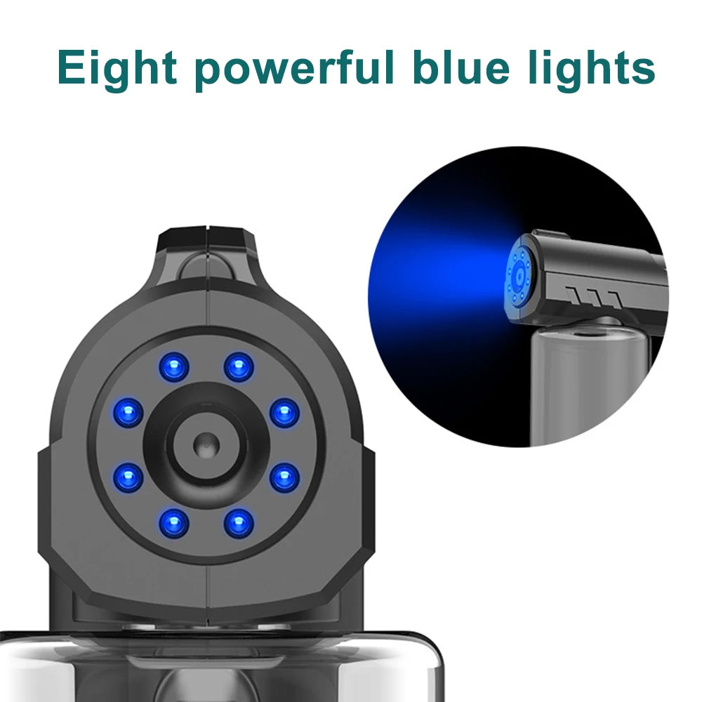280 ml kabelloser elektrischer Desinfektionssprüher – USB-Nano-Zerstäuber mit blauem Licht für Haus und Garten