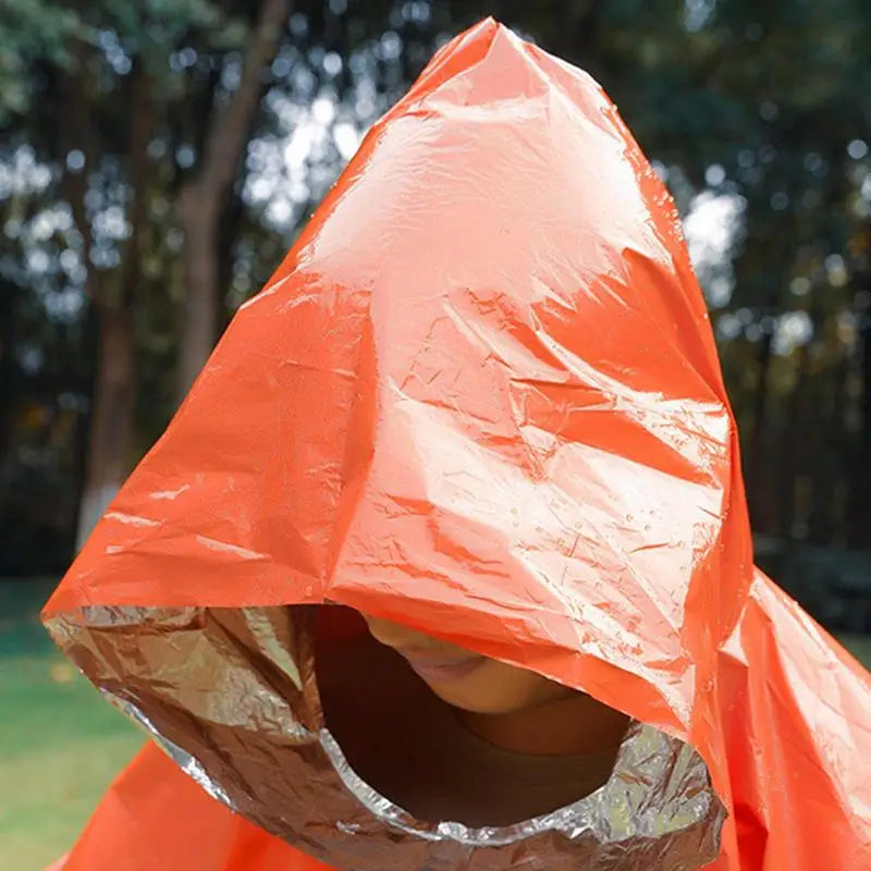 Rain Poncho & Thermal Blanket, All-Weather Outdoor Bescherming voor Camping, Hiking en Reizen, Herbruikbaar en Lichtgewicht