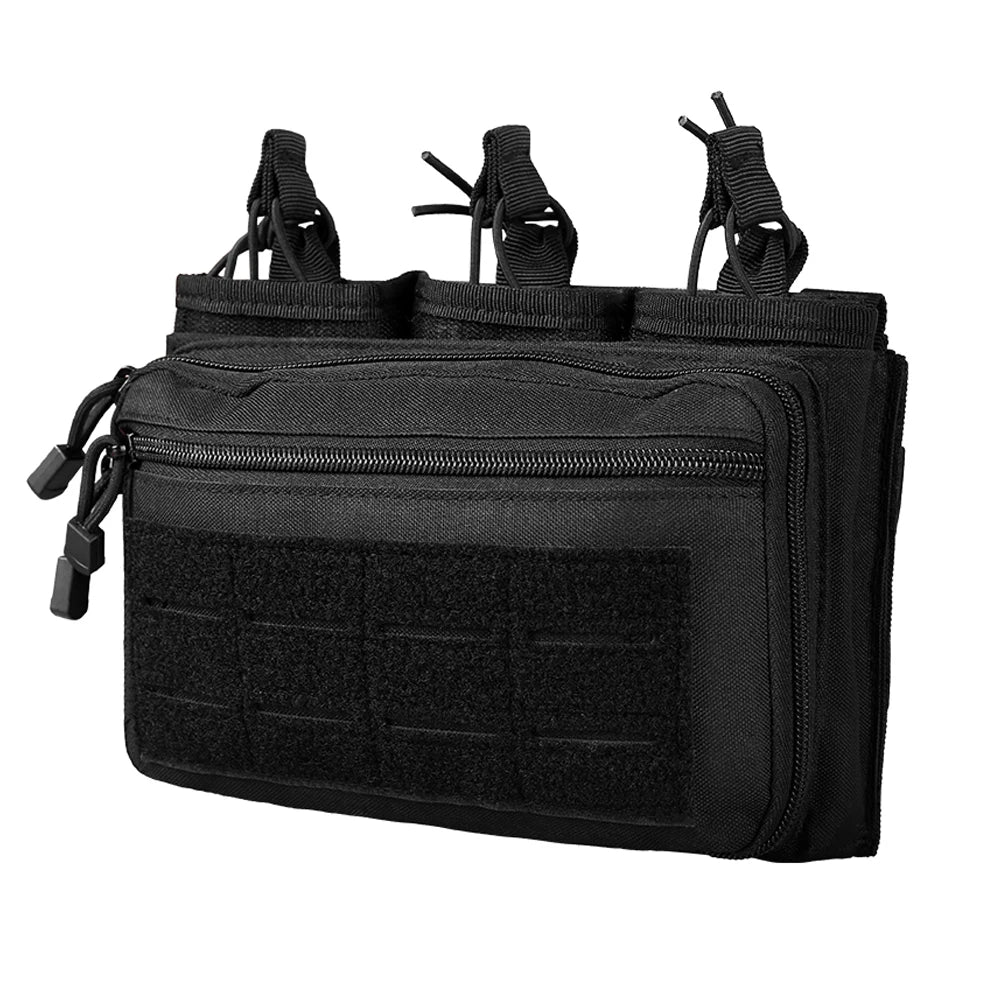 Tactical Triple Magazine Pouch – 5.56mm & 7.62mm Open Top MOLLE Pouch for Airsoft and Hunting