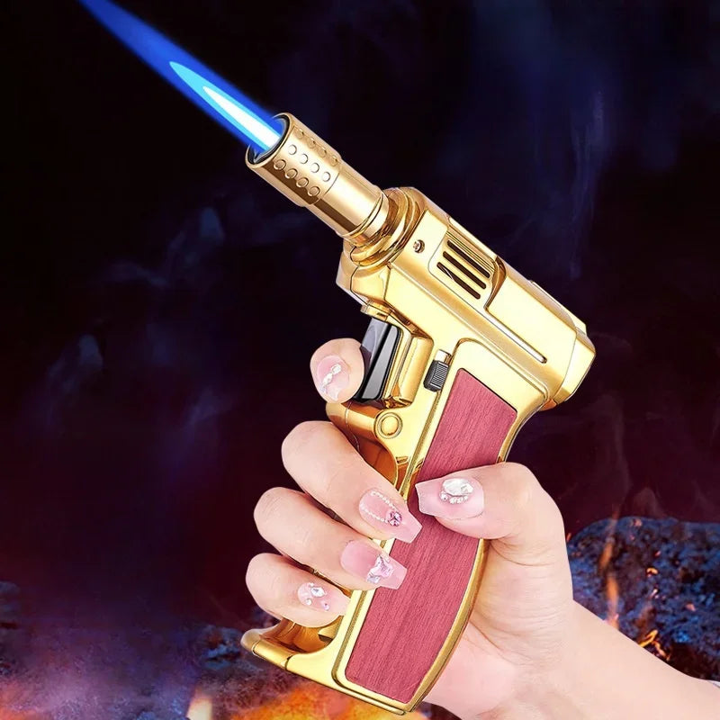 Metal Windproof Butane Turbo Lighter, Rectangular Hand Integrated Welding Gun, 360° High Temperature Igniter – Smoking Tools
