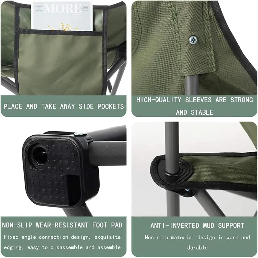 Camping Moon Chair - Ultralichte Vouwstoel met Rugleuning, Aluminium, Voor Outdoor, Kamperen en Vissen