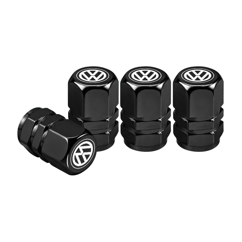 4 stuks aluminium ventieldoppen – Stofdichte autoband covers – Geschikt voor VW GTI, Polo, Golf, Passat, Tiguan, Arteon, Touareg, Taigo, Caddy, Jetta