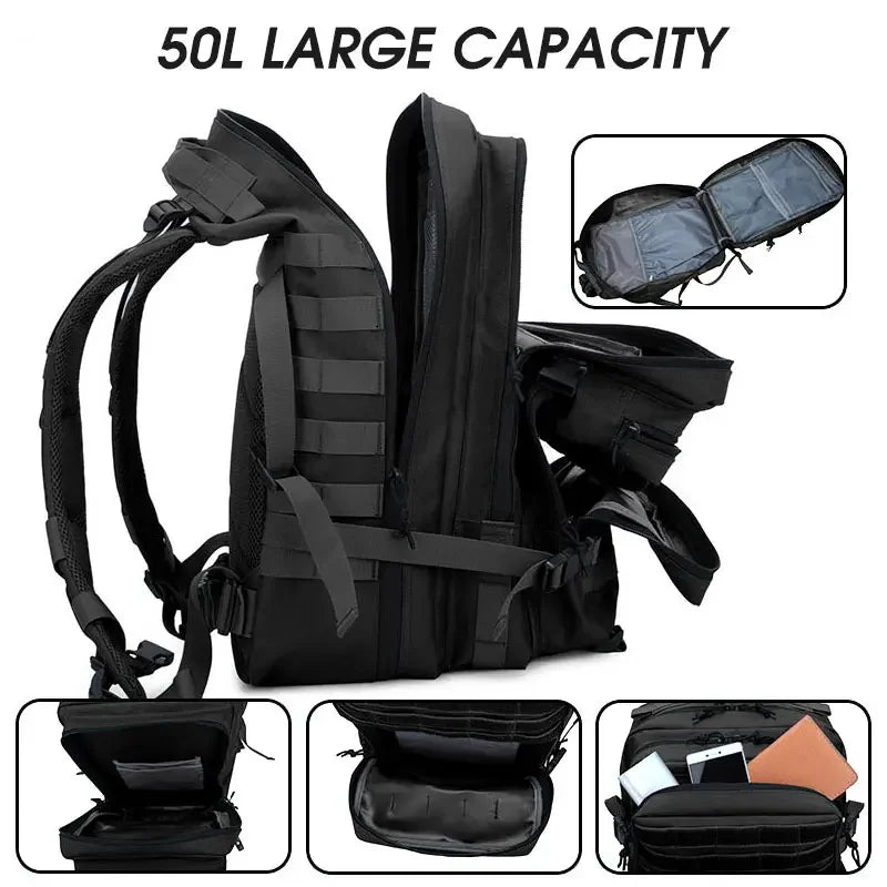 Tactische Rugzak 25L/35L/50L – Waterdichte Outdoor Reistas voor Heren & Dames | Grote Capaciteit & Multifunctioneel