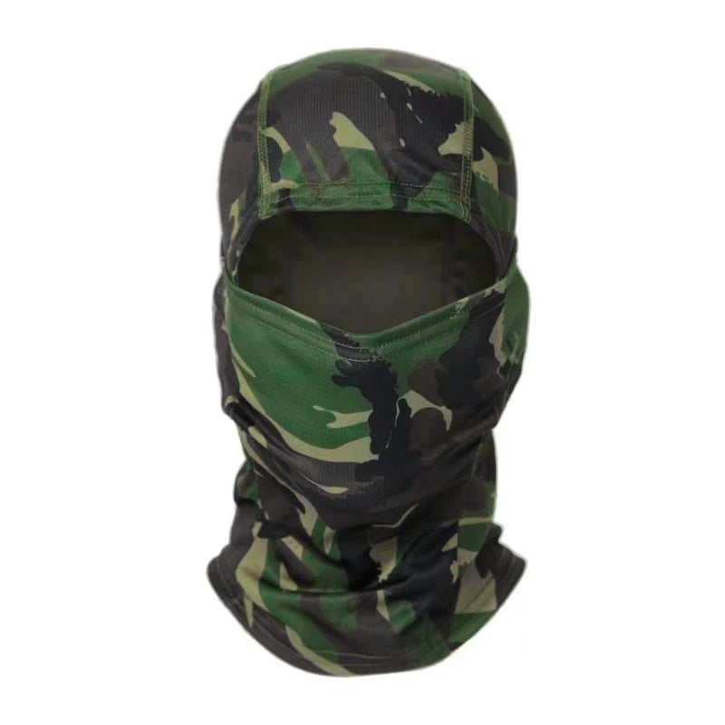 Camouflage Balaclava Hoed voor Fietsers & Jagers – Volledige Gezichtsmasker voor Buiten, Skiën, Motorhelm Binnenmuts