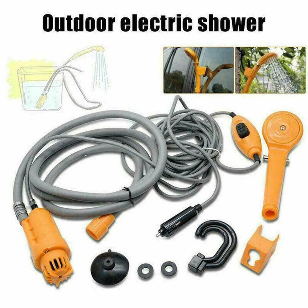 Draagbare Campingdouche 12V | Outdoor Reishanddoek met Auto Sigarettenaansteker, Voor Camping, Dierenbaden en Auto Reiniging