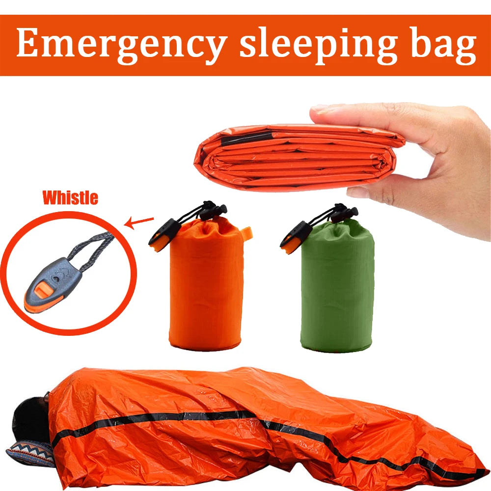 Draagbare Waterdichte Nood Slaapzak – Thermisch Zakje voor Survival, Eerste Hulp en Camping – Mylar Deken voor Noodsituaties