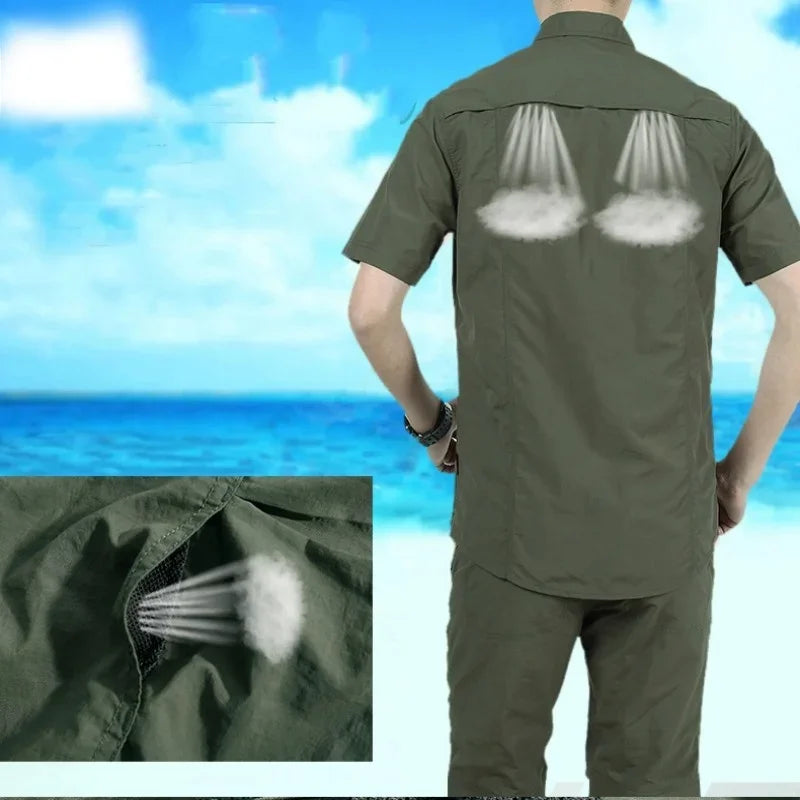 Outdoor Hiking & Fishing Shirt + Broek – Sneldrogend & Ademend