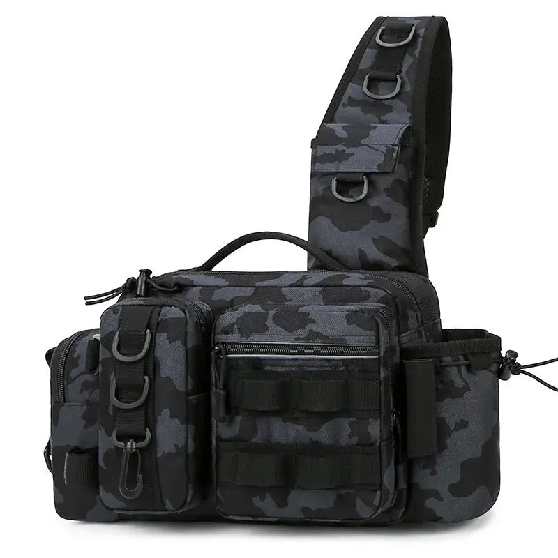 Fishing Tackle Rugzak met Looddoos - Vistechniek Rugtas met Hengelhouder, Fanny Pack en Sling Schoudertas voor Mannen