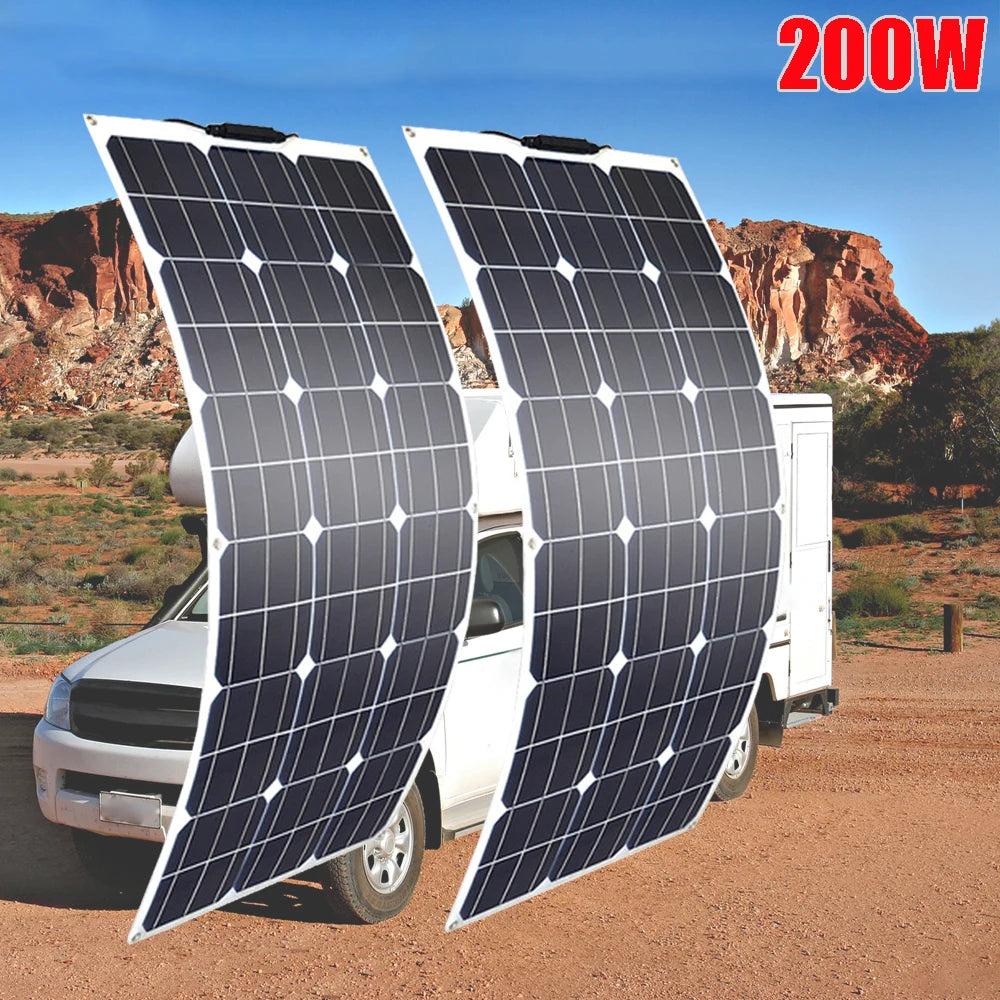 Flexibel Zonnepaneel 12V – 100W/120W/200W/240W/300W Monokristallijn – Ideaal voor Camper, Boot & Balkon