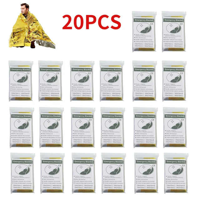 5–30 Stück Outdoor-Notfalldecke – wasserdichte Gold/Silber-Isolierdecke für Erste Hilfe, Überleben und Rettung