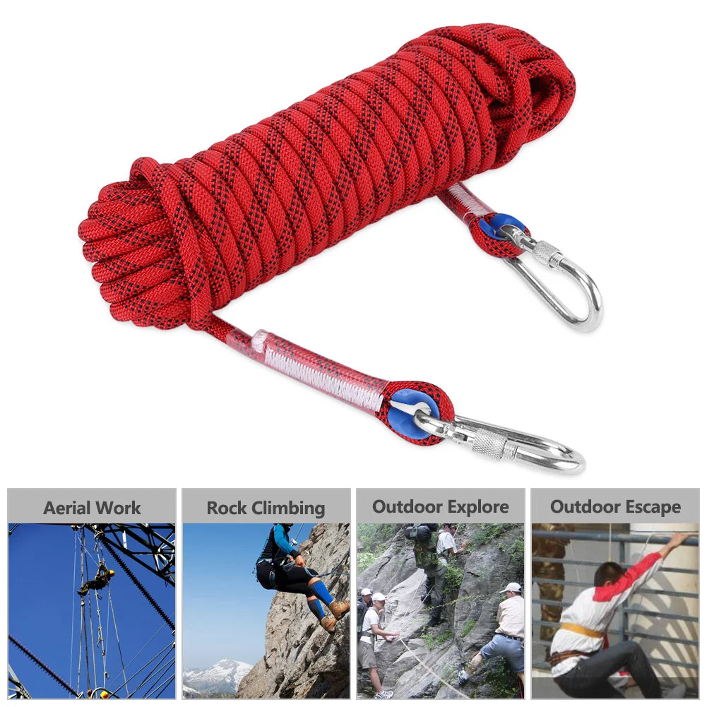 Zware Klimtouw 12mm - Paracord met Karabijnhaak voor Outdoor, Camping & Survival
