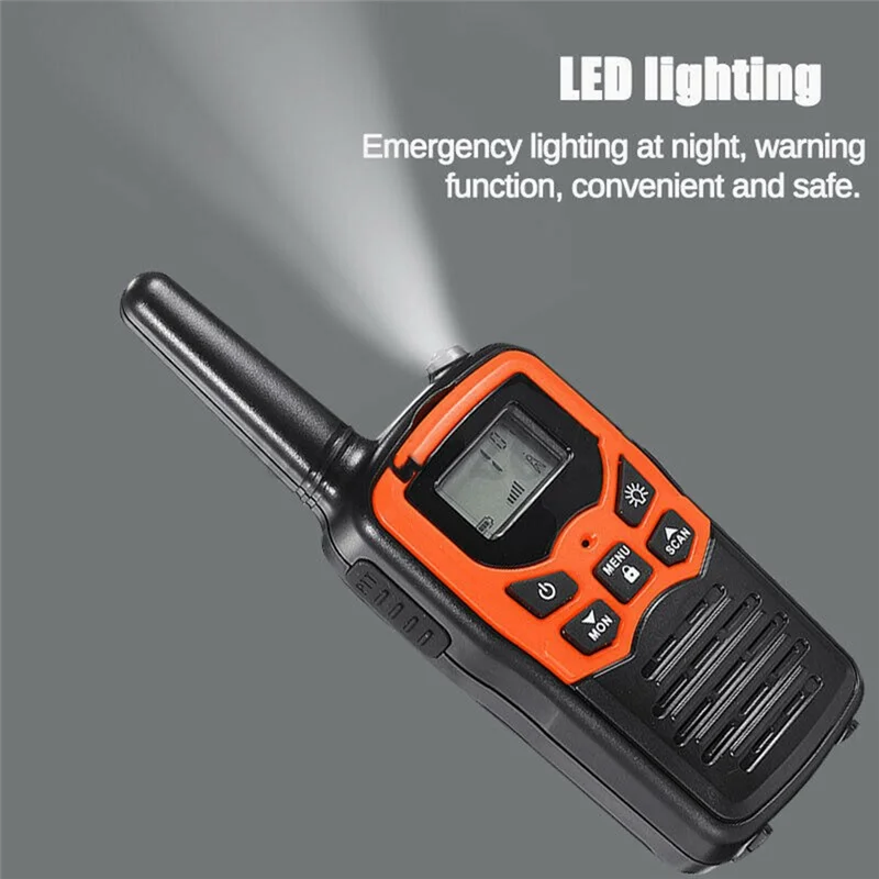 2-teiliges Hand-Walkie-Talkie-Set – 22 Kanäle, 10 km Reichweite, UHF 400–470 MHz, tragbarer Kommunikations-Transceiver