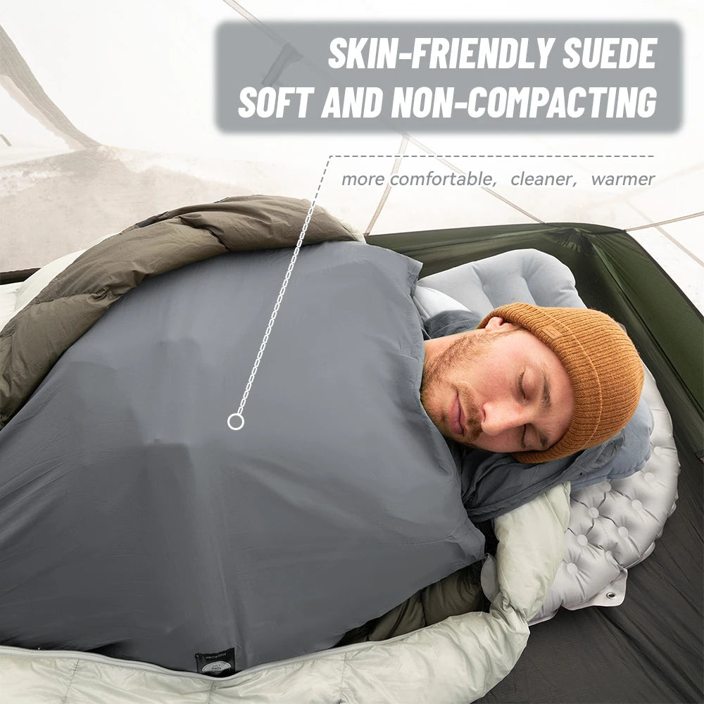 Camping Slaapzak Liner - Ultralichte Mummy Slaapzak Liner, Draagbare Single Slaapzak Liner, Grijze Nylon Slaapzak Binnenvoering