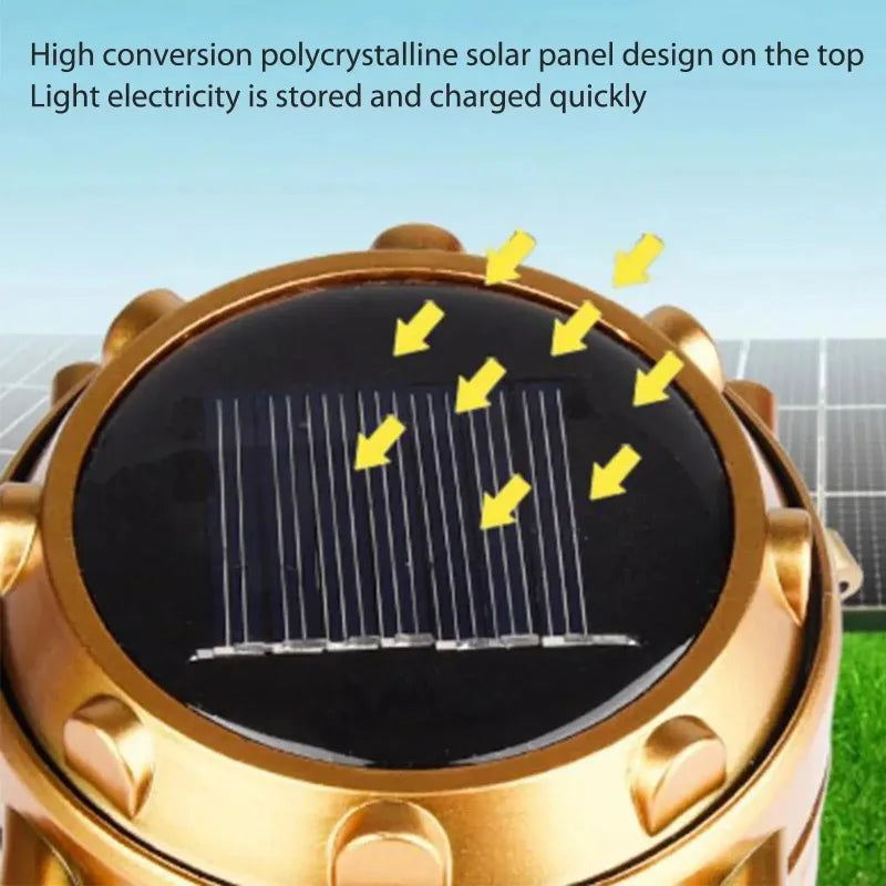 Solar-Multifunktions-Campinglampe – tragbare LED-Taschenlampe, Zeltlampe, wasserdichte wiederaufladbare Notfall-Arbeitsleuchte