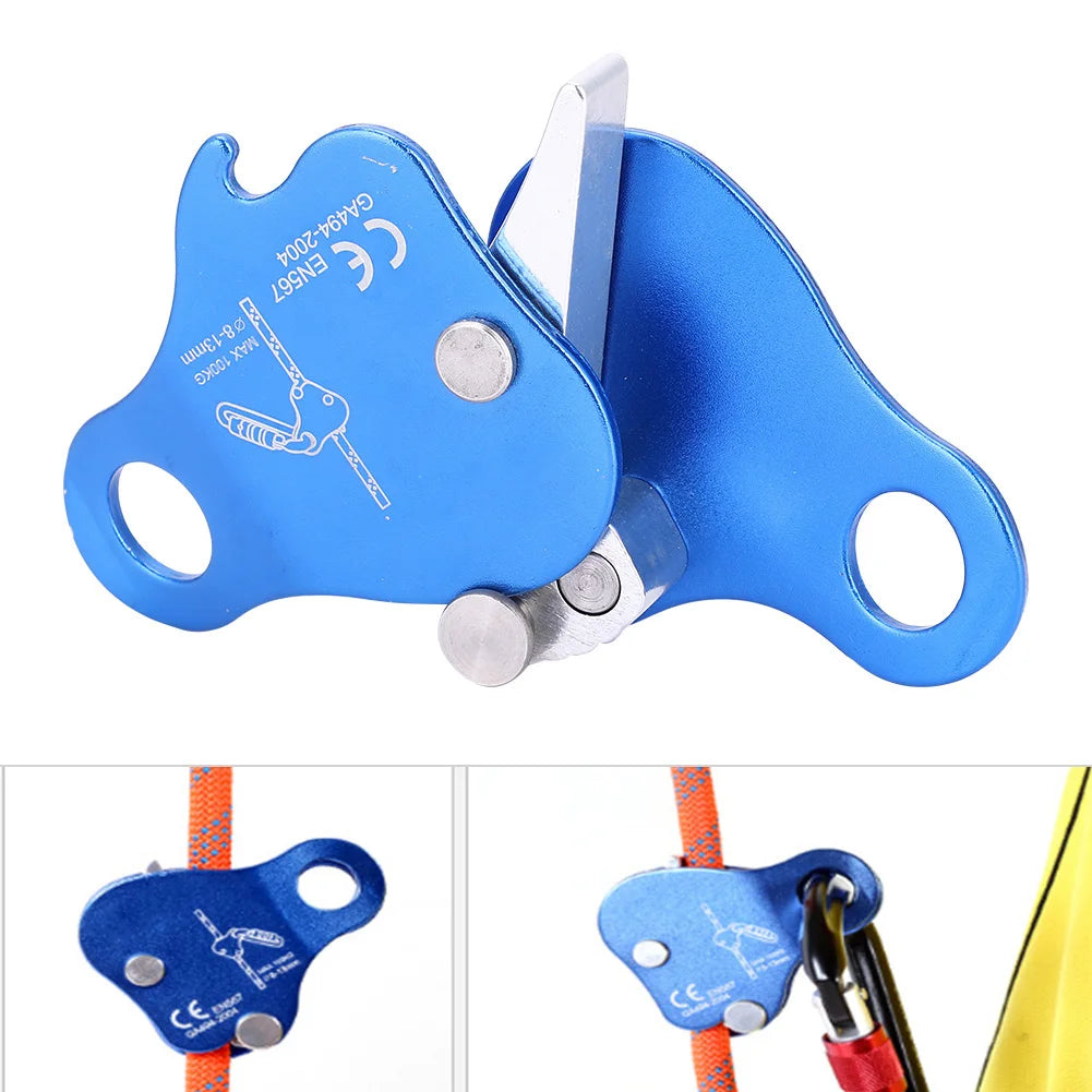 Aluminium Rope Grab โ Klimbeveiliging met Vergrendeling voor 10โ12mm Touw | CE Gecertificeerd