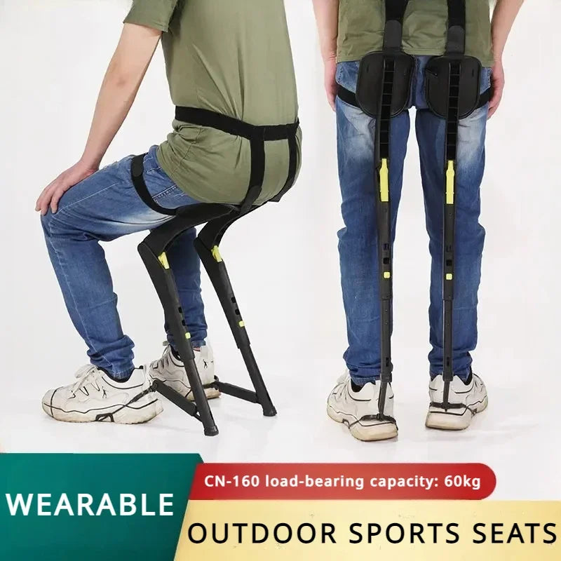 Draagbare Exoskeleton Stoel – Lichtgewicht Opvouwbare Kruk – Outdoor & Sport – Ideaal voor Vissen & Reizen