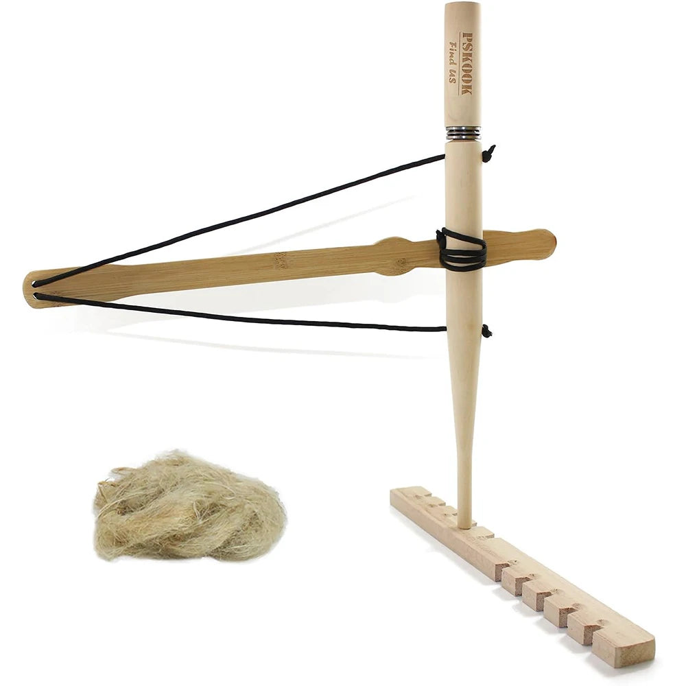 Bow Drill Kit Fire Starter - Wooden Survival Fire Starter - Primitive Friction Tool for Outdoor & Scouting