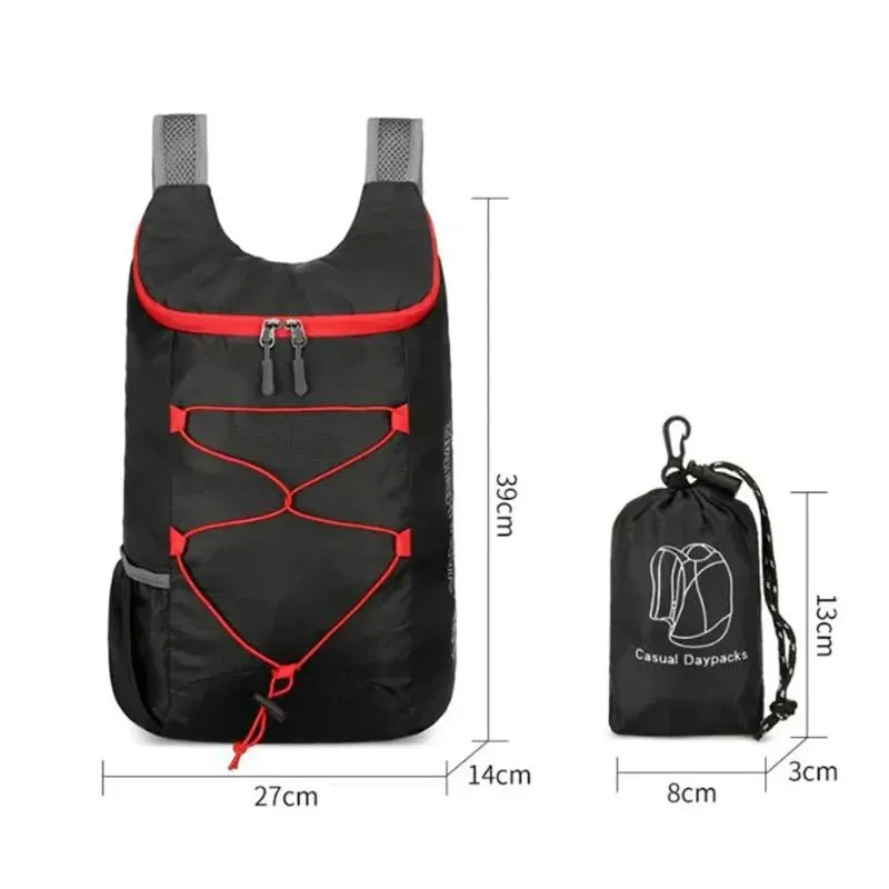 Opvouwbare Outdoor Rugzak 20L – Lichtgewicht & Waterdichte Backpack van Nylon voor Hiking, Reizen & Kamperen