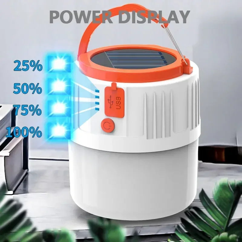 Energiezuinige LED Solar Oplaadbare Lamp – USB Campinglamp met 42 LED’s & Noodverlichting