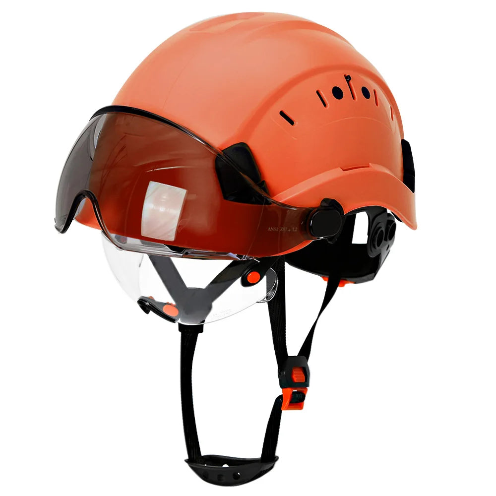 Schutzhelm aus Kohlefaser – Doppelvisier, CE- und KC-zertifiziert, ABS-Schutzhelm für Bau und Rettung