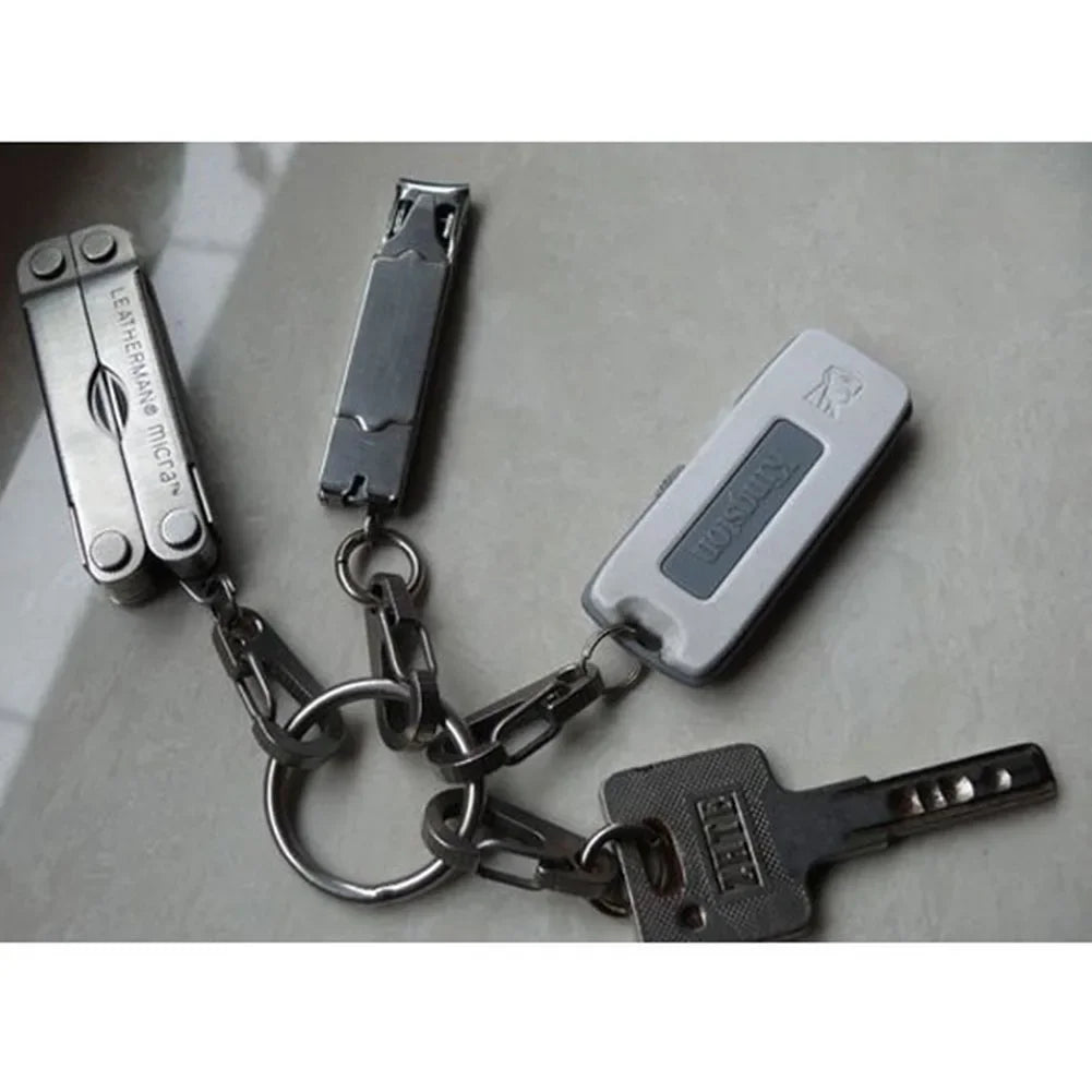 Mini-Karabiner mit Karabinerhaken aus Edelstahl – D-förmiger Aluminium-Karabiner für Schlüssel, Paracord und Outdoor-Survival