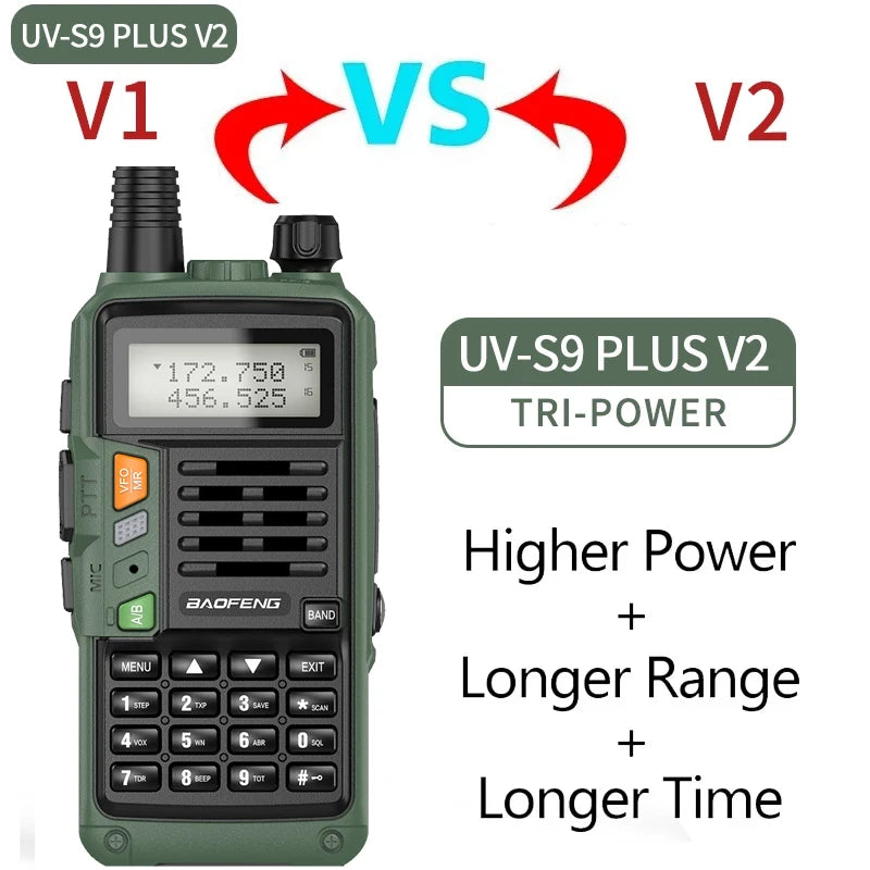 UV-S9 PLUS 10W Dual Band Walkie Talkie - Lange Afstand VHF UHF Handheld Radio voor Camping en Outdoor