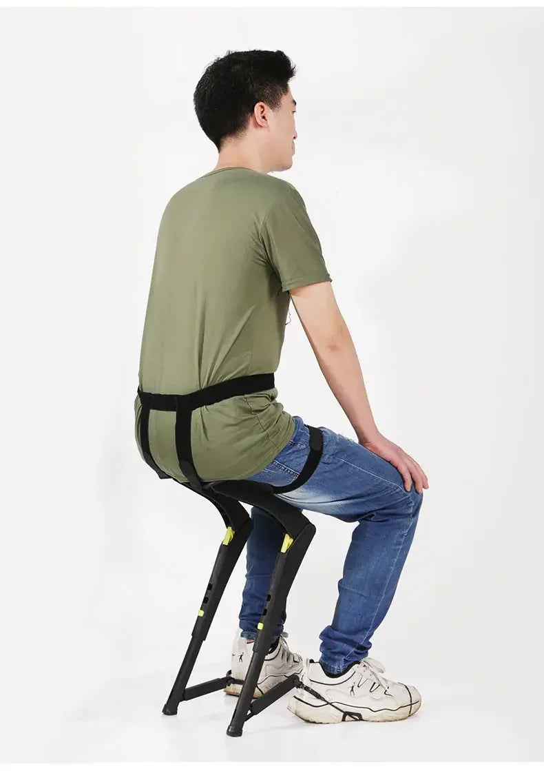 Draagbare Exoskeleton Stoel – Lichtgewicht Opvouwbare Kruk – Outdoor & Sport – Ideaal voor Vissen & Reizen