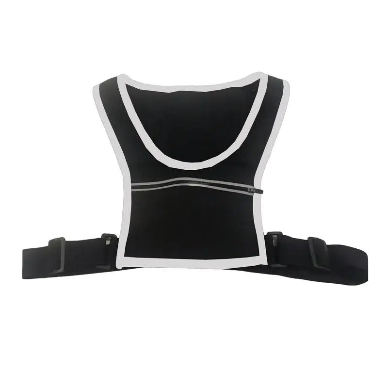Reflective Running Vest met Mobiele Telefoonhouder, Rugzak voor Fietsen, Hardlopen en Sport, Veiligheidshesje met Reflecterende Strips en Verstelbare Tailleband